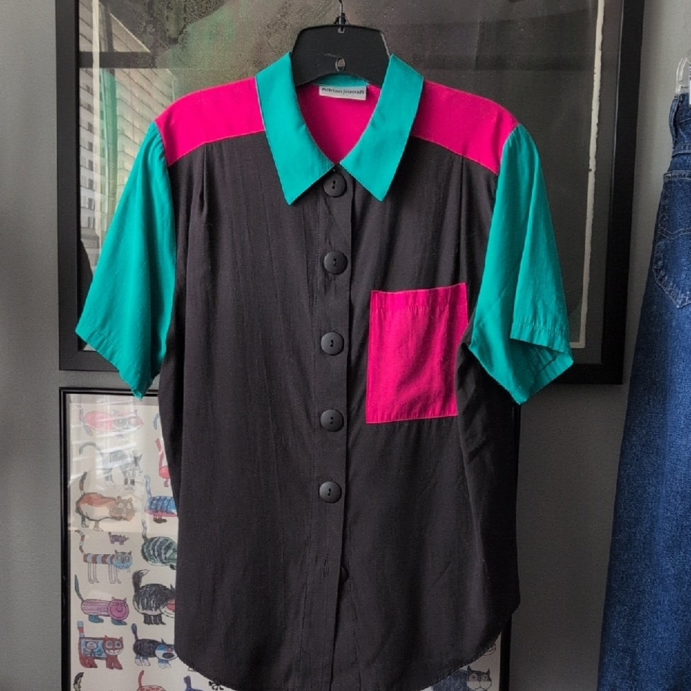 VTG 90s Colorblock Short Sleeve Shirt